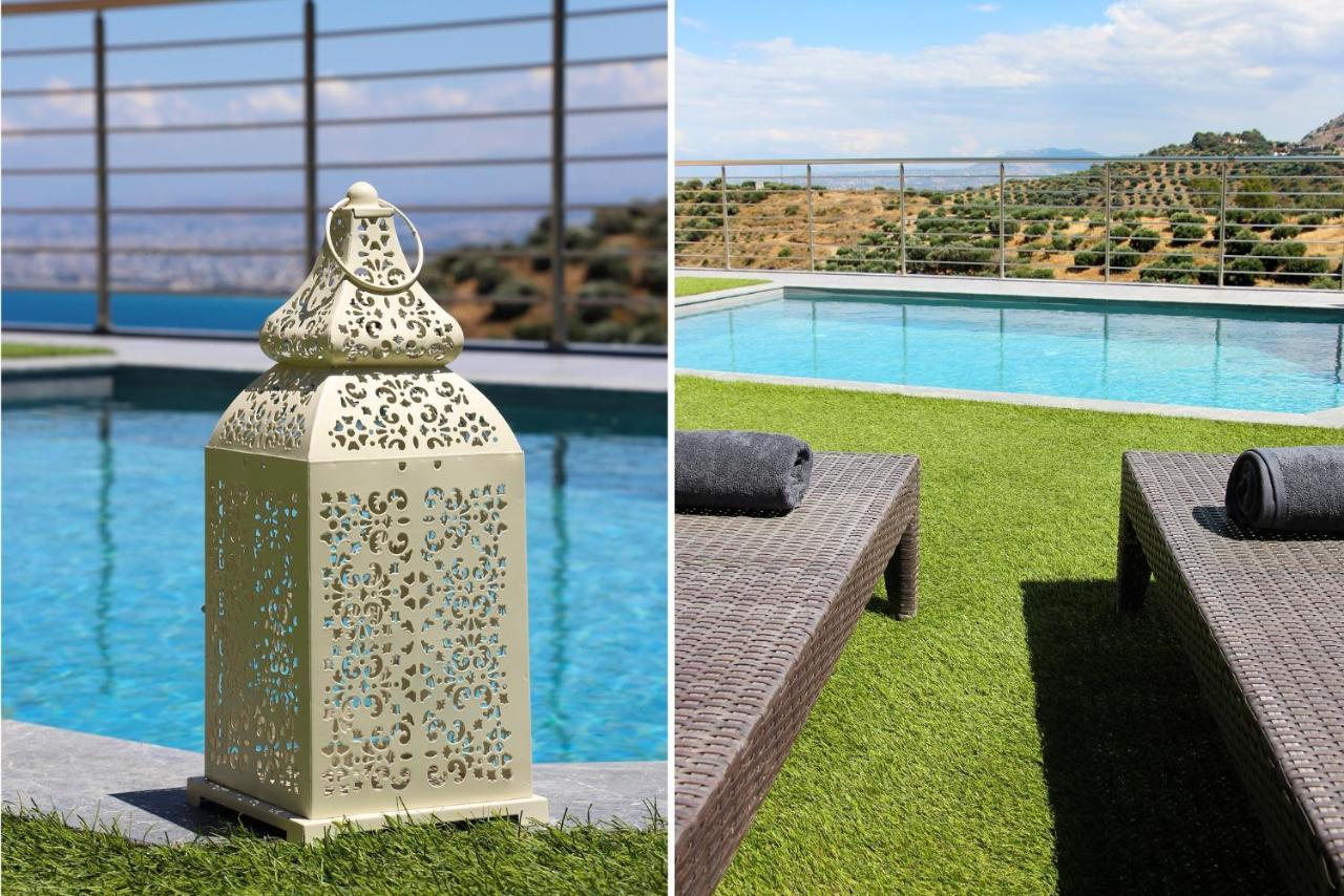 Design Villa Nicol - Heated Pool - Summer Kitchen 伊拉克利翁 外观 照片