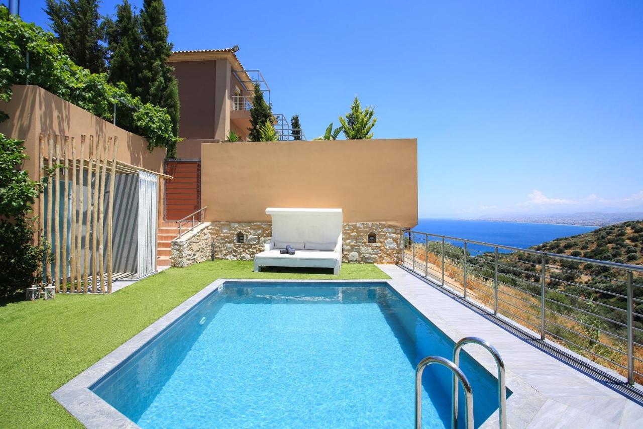 Design Villa Nicol - Heated Pool - Summer Kitchen 伊拉克利翁 外观 照片